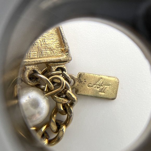 Vintage Act 2 Gold Tone Faux Pearl Multi Strand Bracelet - Picture 2 of 8